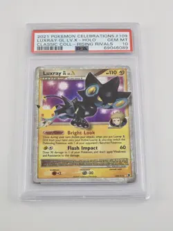 2021 POKEMON CELEBRATIONS CLASSIC COLLECTION #109 LUXRAY GL LV.X-HOLO PSA 10 - Image 1