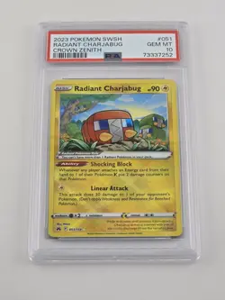 2023 POKEMON SWORD & SHIELD CROWN ZENITH #051 RADIANT CHARJABUG PSA 10 - Image 1