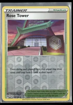 2020 Darkness Ablaze Set Pokemon Card 169 Rose Tower Reverse Foil NM - Image 1