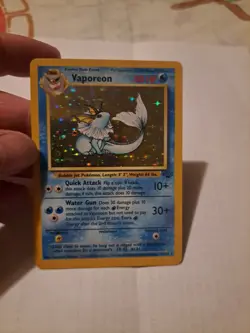 Pokemon Vaporeon Holo Trading Card Wizards Base Set 1999 Rare - Image 1