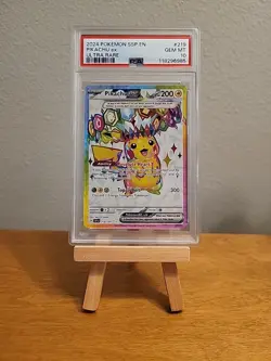 PSA 10 Pokemon Pikachu EX 219/191 Surging Sparks 2024 Ultra Rare Holo Card TCG - Image 1