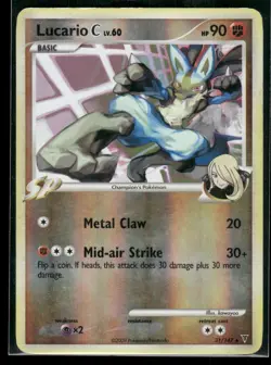 Lucario C Reverse Holo 31/147 - Platinum Supreme Victors #31 Pokemon Card - HP - Image 1