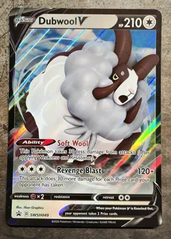 Pokemon TCG JUMBO card Dubwool V SWSH049 oversized Promo - Image 1