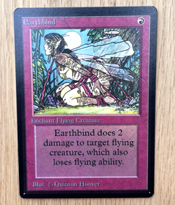 Vintage Magic The Gathering Earthbind Beta Card Red MTG English Earth Bind - Image 1