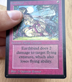 Vintage Magic The Gathering Earthbind Beta Card Red MTG English Earth Bind - Image 3