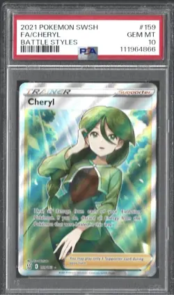 PSA 10 Cheryl 159/163 Battle Styles Trainer Holo Full Art Pokemon Card - Image 1