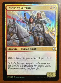 NM Foil Inspiring Veteran - Throne of Eldraine Magic The Gathering MTG - Image 1