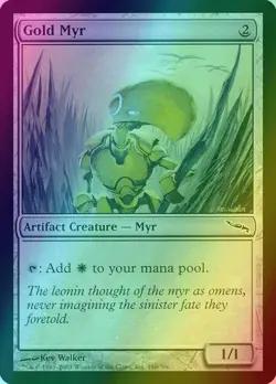MTG NM English Foil 2003 Magic The Gathering Mirrodin #180 Gold Myr - Image 1