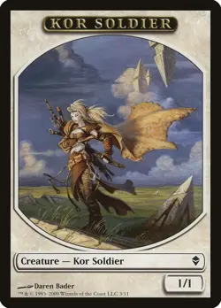 1x Kor Soldier Token - NM/LP - Zendikar Block - SPARROW MAGIC mtg - Image 1