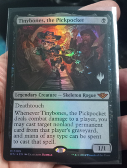 MTG Tinybones The Pickpocket Outlaws of Thunder Junction Foil Promo - Image 1