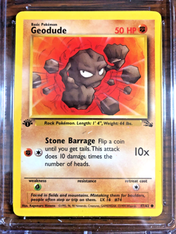 1st Edition Geodude Common #47 - CGC NEAR MINT+ 7.5 - 1999 Fossil - Pokemon TCG - Image 2
