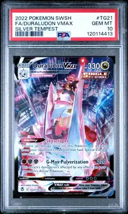2022 POKEMON SWORD & SHIELD SILVER TEMPEST #TG21 FA/DURALUDON VMAX PSA 10 - Image 1