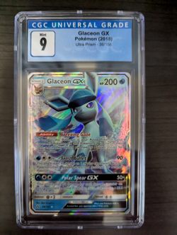 2018 Pokemon Ultra Prism Glaceon GX 39/156 CGC 9 MINT - Image 1