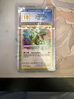CGC Pristine 10 Rayquaza Amazing Rare 138/185 Pokemon Vivid Voltage - Image 1