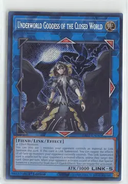 YuGiOh Rarity Collection II Underworld Goddess of the Closed World Secret Rare - Image 1