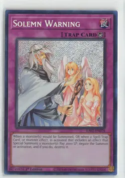 YuGiOh Rarity Collection II Solemn Warning Secret Rare #RA02-EN078 - Image 1