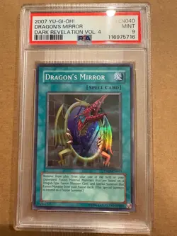 Yugioh Dragon's Mirror DR04-EN040 Super Rare PSA 9 - Image 1