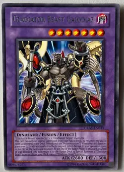 YuGiOh! GLADIATOR BEAST GAIODIAZ Card Moderate Play 1996 GLAS-EN043 - Image 1