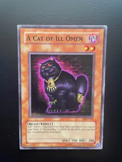 Yugioh A Cat Of Ill Omen PGD-070 Common Unlimited Edition Damaged - Image 1