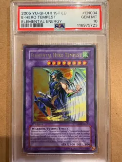 Yugioh Elemental Hero Tempest EEN-EN034 1/e Ultra Rare PSA 10 - Image 1