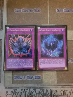 YUGIOH THE PHANTOM KNIGHTS OF SHADE BRIGANDINE + DARK GAUNTLETS PGL3 GOLD SECRET - Image 1