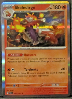 1 POKEMON CARD TCG/SKELEDIRGE/031/191/RARE/REVERSE HOLO/2024 - Image 1