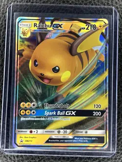 Pokemon Raichu GX SM213 Black Star Promo Full Art Holo Card TCG - Image 1