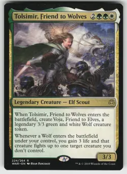Tolsimir, Friend to Wolves R War of the Spark 224 MTG - Image 1