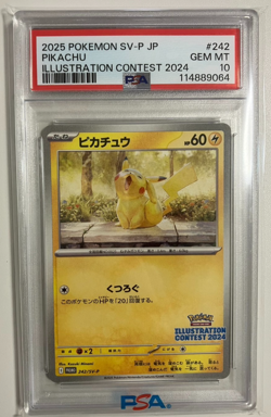 2025 POKEMON JPN SV-P PROMO ILLUSTRATION CONTEST 2024 #242 PIKACHU PSA 10 ##10 - Image 1