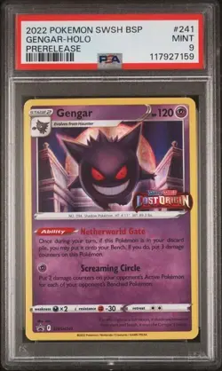 Pokemon GENGAR SWSH241 - PSA 9 Mint - Lost Origins Prerelease Holo Promo - Image 1