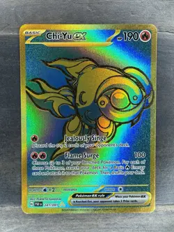 Pokemon TCG Chi-Yu EX 241/091 Paldean Fates Hyper Rare Card NM Condition - Image 1