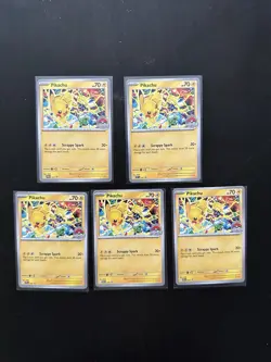 Pikachu Promo 2025 World Championships SVP EN 225 Pokemon Card Worlds(Lot Of 5) - Image 1