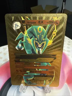 MEGA Rayquaza EX Gold Foil HP 700 Fan Art Display Card Roar Of Time 💥💥💥 - Image 1
