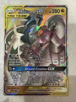 Pokemon TCG Arceus & Dialga & Palkia GX 156/236 Cosmic Eclipse Ultra Rare Card - Image 1