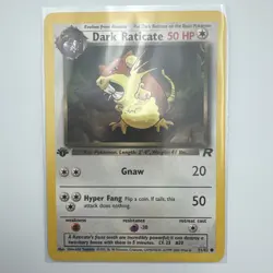 Dark Raticate 51/82 1st Edition Team Rocket Pokemon Card MP ( Creased ) - Image 1