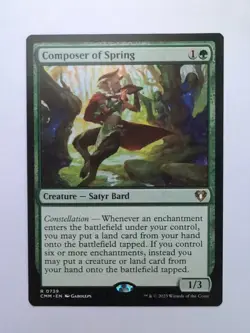 MTG Composer of Spring (CMM) Commander Masters Regular Rare 0739 - Image 1