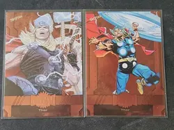 THOR 2-CARD LOT 2023 SkyBox Marvel Metal Universe Avengers COPPER #98/#174 Mint - Image 1