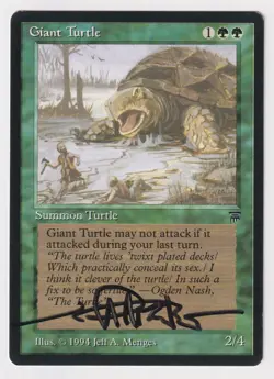 Signed Giant Turtle Proof LP Legends Artist Jeff A. Menges 1994 MTG Magic AP! - Image 1