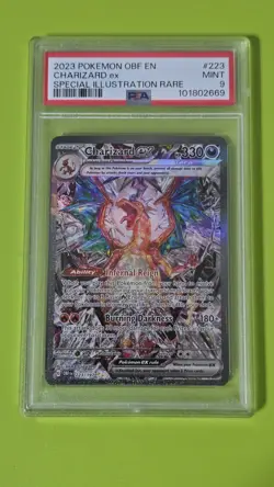 2023 Pokemon OBF EN Charizard EX Special Illustration Rare #223 PSA 9 Mint - Image 1