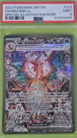 2023 Pokemon OBF EN Charizard EX Special Illustration Rare #223 PSA 9 Mint - Image 4