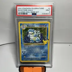 PSA 9 Blastoise Holo 2/102 Celebrations Classic Collection Pokemon 2021 - Image 1