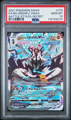 2021 Pokemon Battle Styles Rapid Strike Urshifu Vmax #170 Secret Alt Art PSA 10 - Image 1