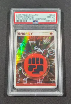 Pokemon Japanese Fighting Energy #2006 PSA 10 GEM MT 25th Ann. Creatures History - Image 1