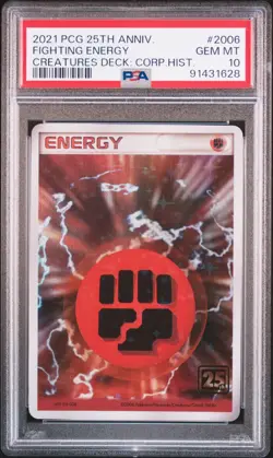Pokemon Japanese Fighting Energy #2006 PSA 10 GEM MT 25th Ann. Creatures History - Image 3