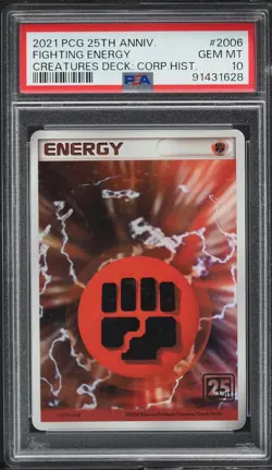 Pokemon Japanese Fighting Energy #2006 PSA 10 GEM MT 25th Ann. Creatures History - Image 5