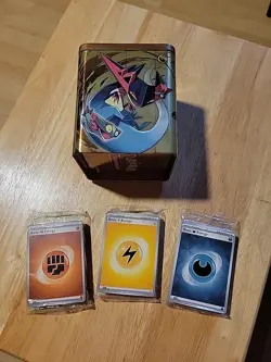 Pokemon TCG Tin With 3 Unopened Packs Of Energy Cards - Image 1