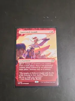 MTG: Aggravated Assault WOT Wilds of Eldraine: Enchanting Tales Borderless NM - Image 1