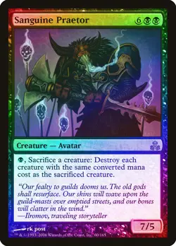 Sanguine Praetor FOIL Guildpact HEAVILY PLD Black Rare MAGIC MTG CARD ABUGames - Image 1