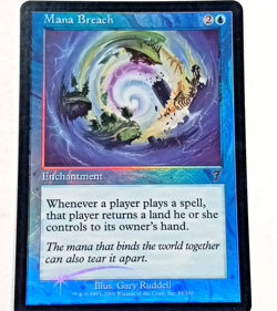 Magic the Gathering 2001 Mana Breach Foil Card Enchantment Card# 85 Blue mana - Image 1