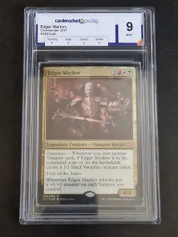 A graded Edgar Markov from commander 2017. Graded 9 by Cardmarket - Image 1